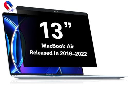 Écran de confidentialité magnétique pour MacBook Air 13 (2018, 2019, 2020, 2021, M1) Filtre de confidentialité amovible pour ordinateur portable et protecteur anti-reflet