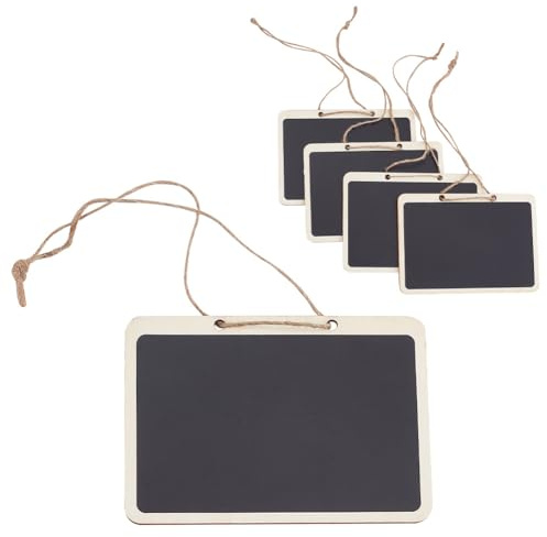 DELORIGIN 10 Stück Mini Kreidetafeln Aus Holz Zum Aufhängen, Mini Tafeln Zum Beschriften Tafel Klein Nachrichtentafel Anhänger Kreidetafel Klein Für Hochzeiten Partys Weinflaschen Whiskey Buffet 6x8cm