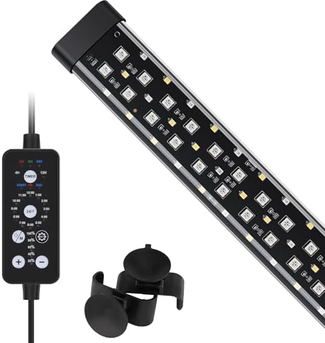 hygger Submersible Aquarium LED Light,Full Spectrum 24/7 Mode Fish Tank LED Light with 9 Colors,14W Adjustable Timer Brightness Aquarium Lighting for 41-68cm Planted and Freshwater Aquariums