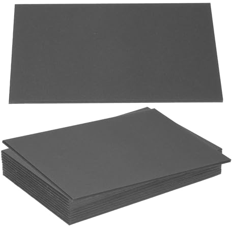 PATIKIL 17,8 x 12,7 x 0,3 cm spånskivor, 10 st 100 PT tjock bokbräda pärmar bräda robust bokbindningsmaterial för bokbindningsskydd, svart