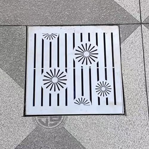 Caniveau Exterieur Grille de Drainage Amovible pour La Maison, Couvercle de Drain Extérieur 10x10 15x15 20x20 25x25 30x30 Cm, Grille de Drainage Carrée en Métal Robuste(30cmx30cm(11 3/4x11 3/4))