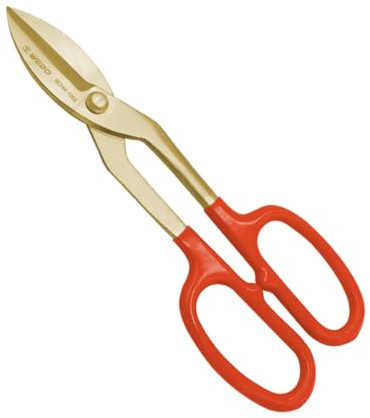 WEDO Funkenfreie Blechschere, 30,5 cm, Aluminium-Bronze-Schere, Länge 300 mm, robuste Schere, ergonomische und komfortable Griffe, korrosionsbeständig, BAM- und FM-Zertifikat