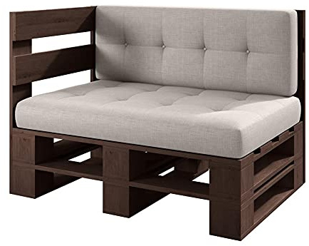 Lermowood Palettenmöbel Mp Eckbank 120 x 80 x 40 cm Palisander | Europaletten Indoor und Outdoor Lounge Gartenmöbel Holz Gartenmöbel Set Lounge Möbel Terrasse Balkon Loft Stil Paletten