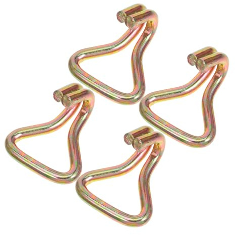 SHINEOFI Ganci Doppi in Acciaio per Fissaggio Carichi 4 Pezzi, Configurazione a Doppia Serie per Fissare Biciclette e Merci in Ambito Commerciale e Automobilistico
