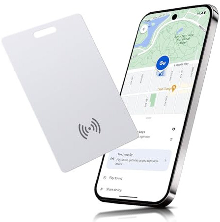 Tracker de portefeuille Android, carte de suivi intelligente rechargeable sans fil, carte de suivi de portefeuille mince compatible avec google My Device trouver APP (Android seulement), pour la valis