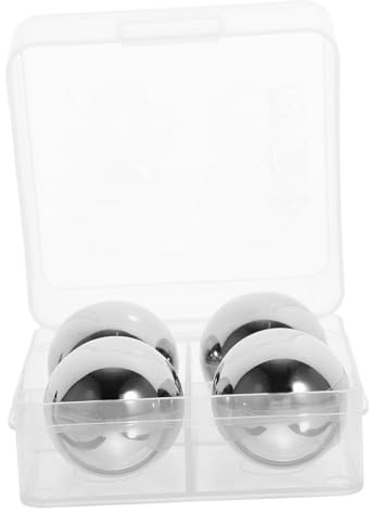 BESTYASH 5 Pcs Stainless Steel Whiskey Stones Reusable Ice Cubes for Liqueurs and Juice, Easy to Clean Metal Chilling Blocks in Silver for Beverage Cooling