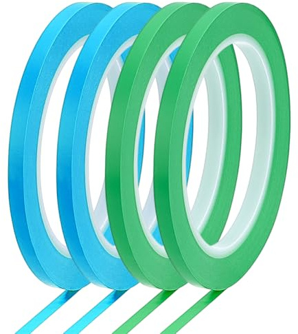BENECREAT 4 rouleau de Ruban Adhésif à Lignes Fines de 2 couleurs Ruban de Masquage Fin en PVC Haute Température 6mm × 33 m Peinture Automobile pour Automobile Moto Peinture à la Flamme