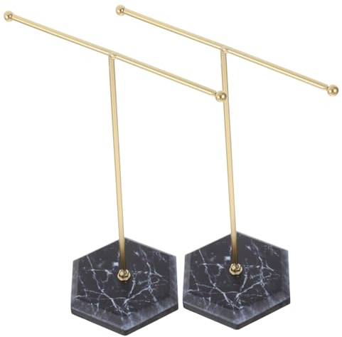 TOVINANNA Organizer per Gioielli a Forma di T in Ferro 2 Pezzi, Supporto Porta Braccialetti e Collane per Vanità o Negozio, Antigroviglio e Versatile