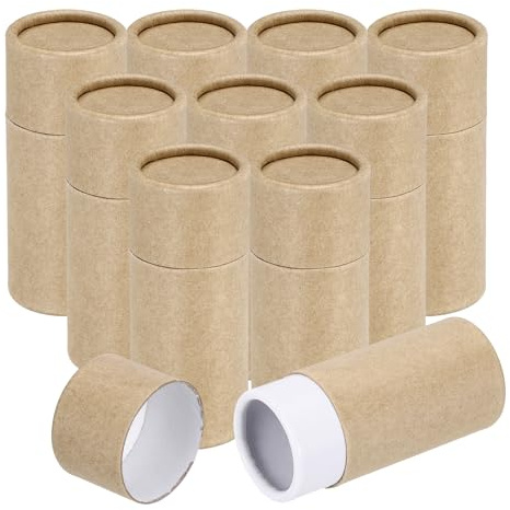 QUARKZMAN 10Pezzi Tubi Di Cartone Kraft 10ml Scatola Rotonda Vuota Marrone | Di Cartone, Confezione Regalo Contenitore Tubo, Per Bottiglie Olio Essenziale Artigianato Matite Scatola