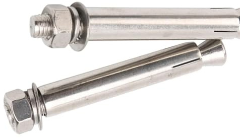 Hochleistungs-Spreizdübel M10×60-200mm - 2 Stück 304 Edelstahl-Ankerbolzen mit Sechskantmutter/Unterlegscheiben for Beton/Mauerwerk(M10x80mm)