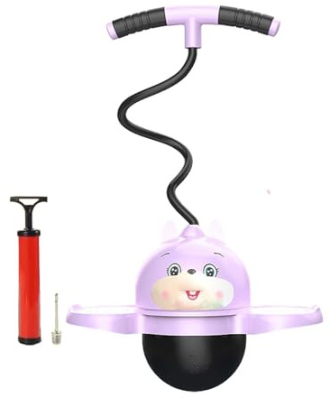 YEJBBUC Pogo Ball mit Griff, Kindergeschenk, Pogo-Stick für Körpertraining, Assistent, Kaninchen, Rosa, 38 x 90 cm