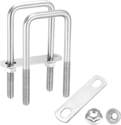 QUARKZMAN 2 Juegos De Pernos U Cuadrados Internos Longitud De 4-3/4 Placass | De 2 Pulgadas M10, Pulgadas, Pernos U De Acero Inoxidable 304, Con Tuercas, Automóviles, 50 mm An X 120 mm L