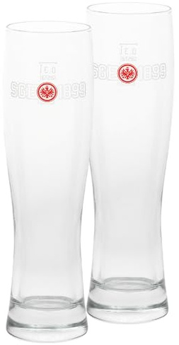 Eintracht Frankfurt Weizenbierglas - 1899-2er Set | Glas | 0,3 Liter | Bierglas | Weizenglas | SGE