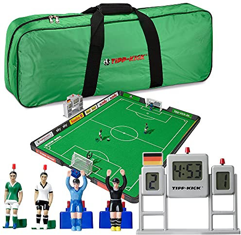 TIPP-KICK Turnier Edition Deutschland Halbzeituhr+Deutschland Soundchip Sporttasche Spieler & Torhüter im Deutschland Trikot - perfekt für Fussballfans