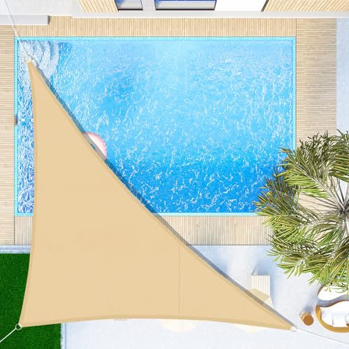 SUNNY GUARD Toldo Vela de Sombra Triangular Impermeable 4x4x5.65m Arena