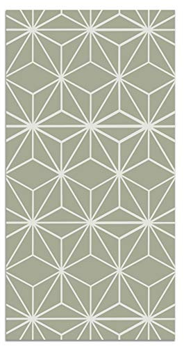Panorama Vinylteppich - Modell Grün Sternlinien 60x110 cm - Verschiedene Größen - Deko Küche, Läufer und Outdoor