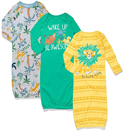 Disney The Lion King Simba Baby Boys 3 Pack Swaddle Sleeper Gown 0-6 Months
