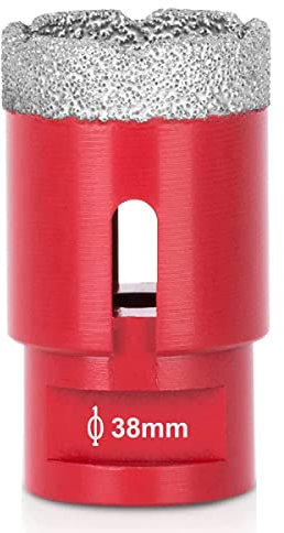 1PC Diamond Drill Bit,Dry Diamond Drill Core Bit Diameter 38mm Angle Grinder Hole Saw Opener M14 Connection Vacuum Brazed Drilling Tile Porcelain Granite Marble