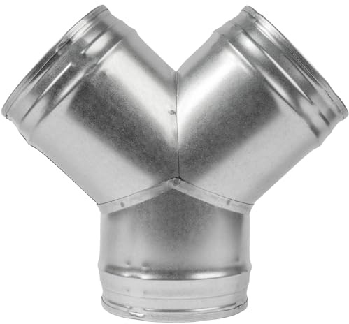 Repa Market Répartiteur/connecteur de conduit en Y de 12,7 cm – Répartiteur de tuyau 3 voies en acier galvanisé / adaptateur de tuyau d'aération mâle pour sèche-linge / ventilateur d'échappement CVC