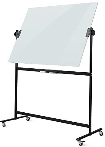 Vivol Design Glas Whiteboard auf Rollen - Beidseitig und Beschreibbar - Magnetisch und Rollbar (100x150)