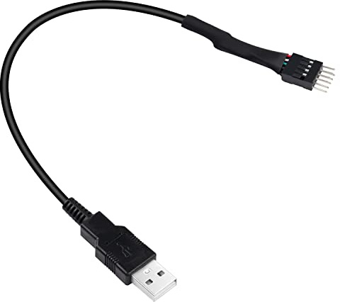 usb Cabecera 9 pines, placa base IDC Dupont a USB 2.0 tipo A macho Cable extensor adaptador convertidor - 20 cm