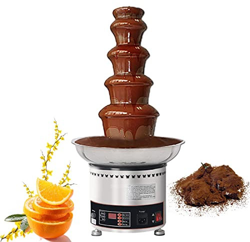 Sauce Heater for Nacho Cheese Commercial,Chocolate Fondue Fountain Machine, Large Capacity Chocolate Waterfall Hot pot Machine (5 Tier)