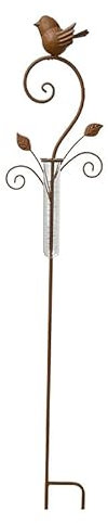La Grande Prairie Pluviomètre Oiseau Fer 16x7x101cm