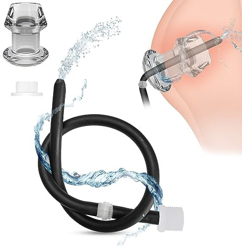 BDSMYEE Analdusche für Analverkehr,Klistier mit Analplug Spekulum,Analdusche Frau Vaginaldusche Anti-Flüssigkeitsrendite,für Wasserrohre und Wasserflaschen,Sex Spielzeug ab 18 für Paare (schwarz)