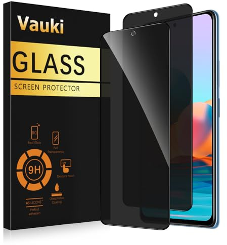 Vauki Sichtschutz Schutzfolie für Xiaomi Redmi Note 10 Pro 4G Schutzglas 2 Stück,9H Härte Privacy Displayschutzfolie,Privatsphäre Anti-Spy Bläschenfrei Kratzfest Blickschutzfolie,6.67