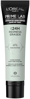 L'Oréal Paris Redness Eraser Primer, bas för en långvarig make-up, omedelbart belagd rodnad, upp till 24 timmar stöd, Prime Lab Advanced Derm Primer, 30 ml