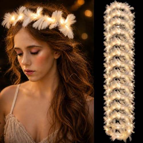 Sunshine smile 10 Pcs led blumenkranz haare, leuchtender haarkranz, leuchtend, leuchtkranz haarreif, haarreifen, blumen, Damen für Geburtstag, Hochzeit, Festival, Party