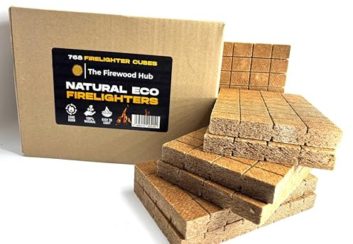 488 - Encendedores de madera natural ecológicos – Arrancadores de fuego de fibra de madera sostenibles, perfectos para quemadores de leña, hogueras, hornos de pizza y barbacoas. El iniciador de fuego