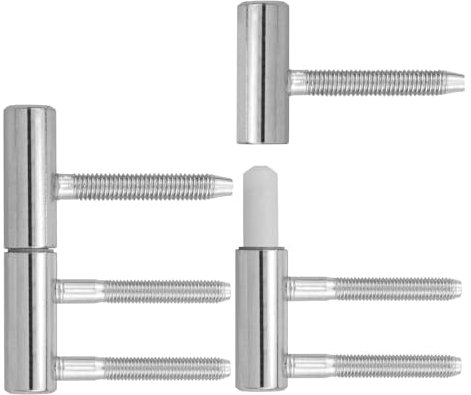 VntMQP 2 Stück 3-Teilig Stahl für Innentüren Holztür Türbänder Einbohrband Scharniere Türscharnier Türband Aufschraubband(2 Stück, Stahl Vernickelt)