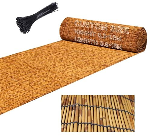YYDPSHH Bambuszaunrollen Balkon Sichtschutz Bambus Natur Schilfzaun Sichtschutzmatte für Terrasse, Garten, Haus Bar, 50x100 60x150 110x200 120x500 150x600 180x180 90x300cm