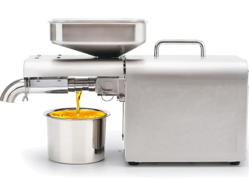 ylpddmm Ménage Moulin à Huile électrique - Presse à Huile électrique à Froid Chaude Moulin à Huile de Noix,Inoxydable Extracteur,pour Noix Arachides 600 W