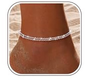 CASSIECA Bracelets Cheville Femme Argent 925 Imperméable Bracelets Cheville