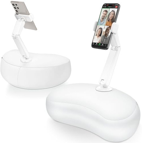 DeskLogics Kopfkissen-Handyhalterung für Bett, 360° Bett-Handyhalterung, Liegen, freihändiger iPhone-Ständer für Bett/Sofa/Schoß, kompatibel mit 11,9 - 17,8 cm Handys, flexibler Doppelarm mit