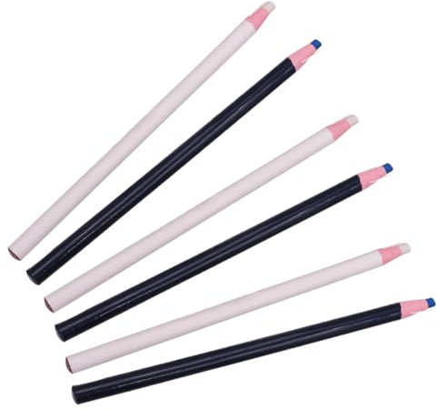 QEDBOJE 6 pezzi Matita Colorata per Cucire, Cucito Segno Matita, Matita per Segni di Cucito, Matite per Sartoria, Matita per Tessuti Cancellabile (2 colori)