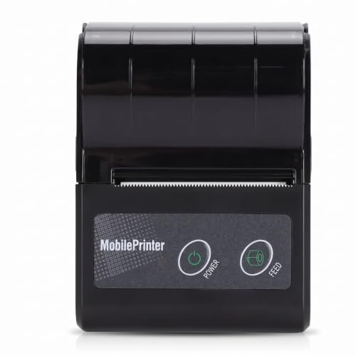Bewinner Imprimante de Reçus Bluetooth, Imprimante Thermique Portable, Mini-imprimante de Tickets sans Fil avec Mise en Veille/réveil Automatique pour Les Ventes au Détail de Restaurants