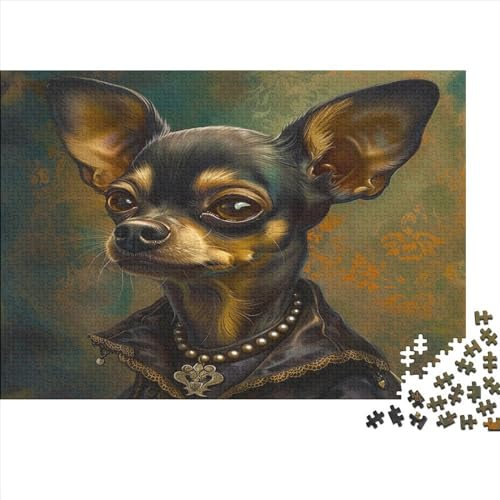 Chihuahua Dog 1000 Piece Jigsaw Puzzles for Adults Teacup Pubby DIY Toys Relax Puzzles Games Impossible Puzzles Games Gift Multi Colour Educational Games 1000pcs (75x50cm)