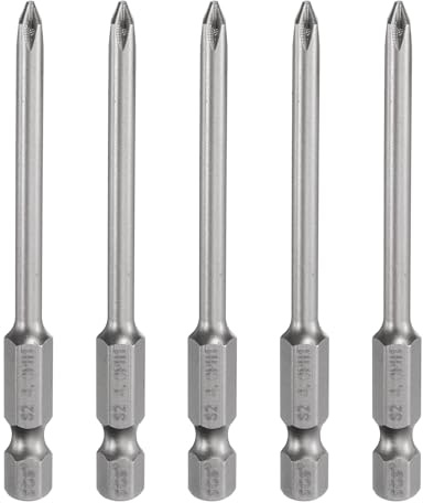 sourcing map 5 punte per cacciavite Phillips PH1 1/4 gambo esagonale 75 mm lungo magnetico S2 acciaio industriale punta cacciavite bit a croce punte per trapano elettrico 0,157 (4 mm) asta