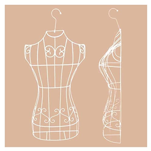 XINYUNFEI Schneiderpuppe Verstellbar Weibliche Schaufensterpuppe Metalldraht-Anzeigeform Mit Haken, Hängendem Kleidform-Rahmen-Dekor, for T-Shirt/Rock/Kleidung/Wedding-Kleid(White)