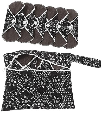 TOVINANNA Wiederverwendbare Damenbinden 6 Stück Bambus Stoffbinden mit Druckknopf Atmungsaktiv für Menstruation Schwangerschaft Reisen und Alltag Zufällige Farbe