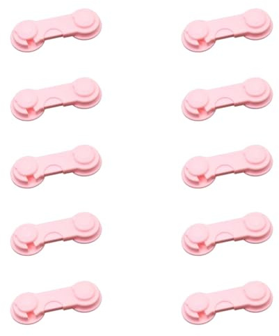 10 Stück Kindersicherung Schrank, Rosa Kindersicherung Schubladen für Babys und Kleinkinder, Schubladensicherung für Möbel, Küche, Schranksicherung Baby Mit Kleber, kein Bohren (Rosa)