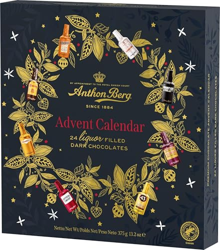 Anthon Berg Chocolate Liqueurs 2025 Advent Calendar for Adults, 24 Assorted Chocolate Liqueurs, Perfect for your Christmas Countdown, 375 g (Pack of 1)