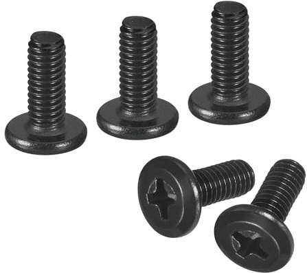 uxcell 50Pcs M4-0.7 x 10mm Flat Round Head Machine Screws, 304 Stainless Steel Phillips Drive Machine Screw, Full Thread, Black Oxide, Furniture Screw Connection Bolt Screw
