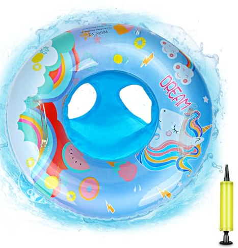 Aufblasbarer Baby Schwimmringe, Schwimmhilfe Ring für Kinder mit Schwimmsitz, Baby Float Aufblasbarer Schwimmreifen Kleinkind, Schwimmlernhilfe Schwimmtrainer (Blau)