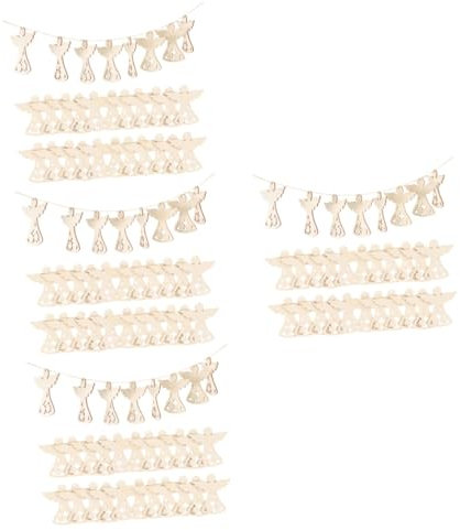 SHINEOFI 4 Sätze Handbemalte Weihnachtsengel Patch Scheiben Engel Figuren Basteln Weihnachtsengel Ornamente Engel Ornamente Für Weihnachtsbaum 2023 Obst Khaki Holz 30 Stück * 4