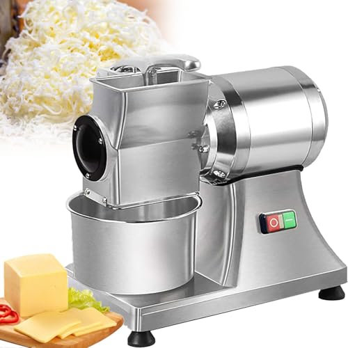 Rallador de queso eléctrico, 0,75 CV, 550 W, máquina de fricción de queso eléctrica, picadora de salvado de pan, molinillo de mantequilla giratorio comercial, con contenedor, para mantequilla, queso