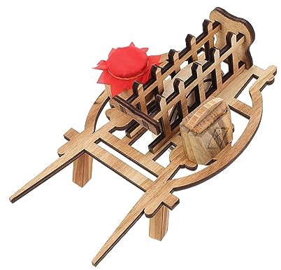 KONTONTY Decorazione Carriola in Legno Stile Antico Per Giardino Ornamento Artigianale Resistente e Compatto Per Decorazioni Natalizie e Ambienti Domestici Classici